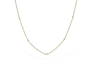 14K Yellow Gold Bezel Set Diamond Station Necklace, 0.25 Carat TW